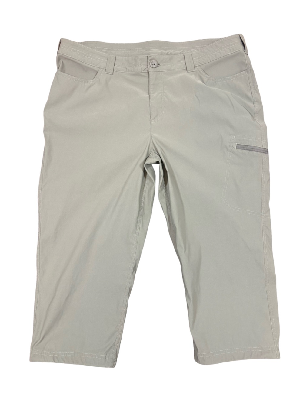 Eddie Bauer Hiking Capri Pants Sage Green Nylon Spandex Adjustable Hem Sz18